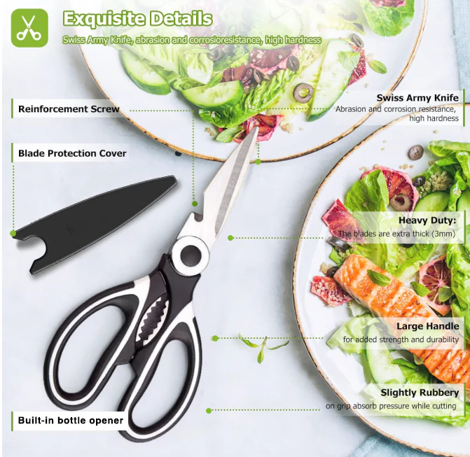 Daphtora® Heavy Duty Stainless Steel Safe Food Scissors - Image 3