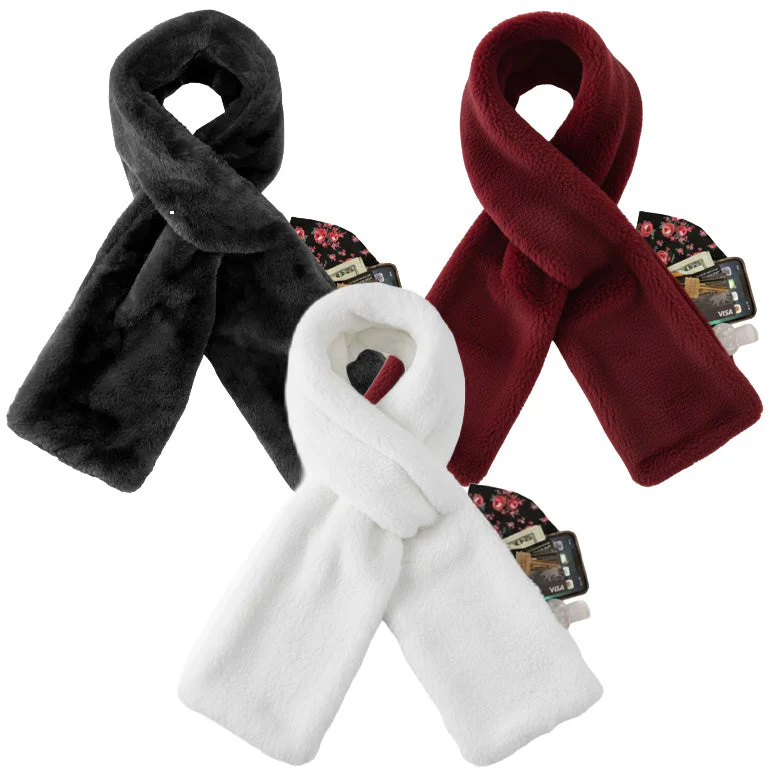 Daphtora® Faux Fur Scarf 𝚠𝚒𝚝𝚑 Secret Zipper Pocket - Image 14