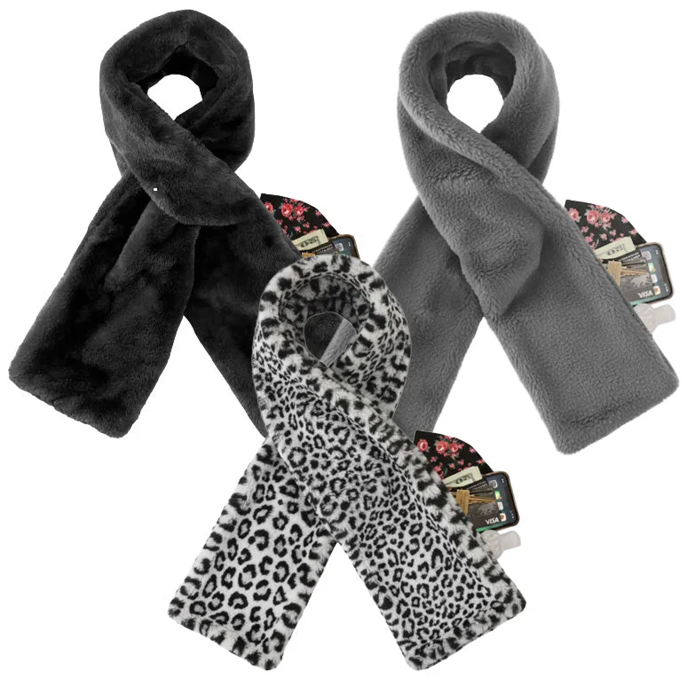 Daphtora® Faux Fur Scarf 𝚠𝚒𝚝𝚑 Secret Zipper Pocket - Image 15