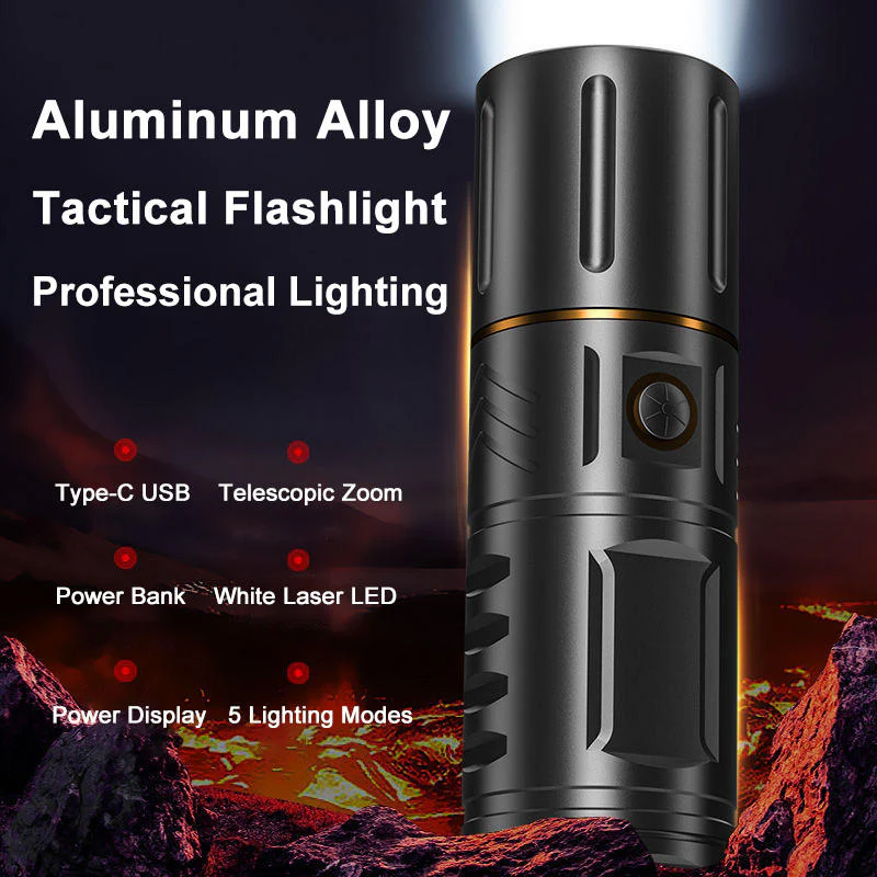 Daphtora® NightPiercerX1 Rechargeable High Lumens IPX6 Waterproof LED Flashlight - Image 7